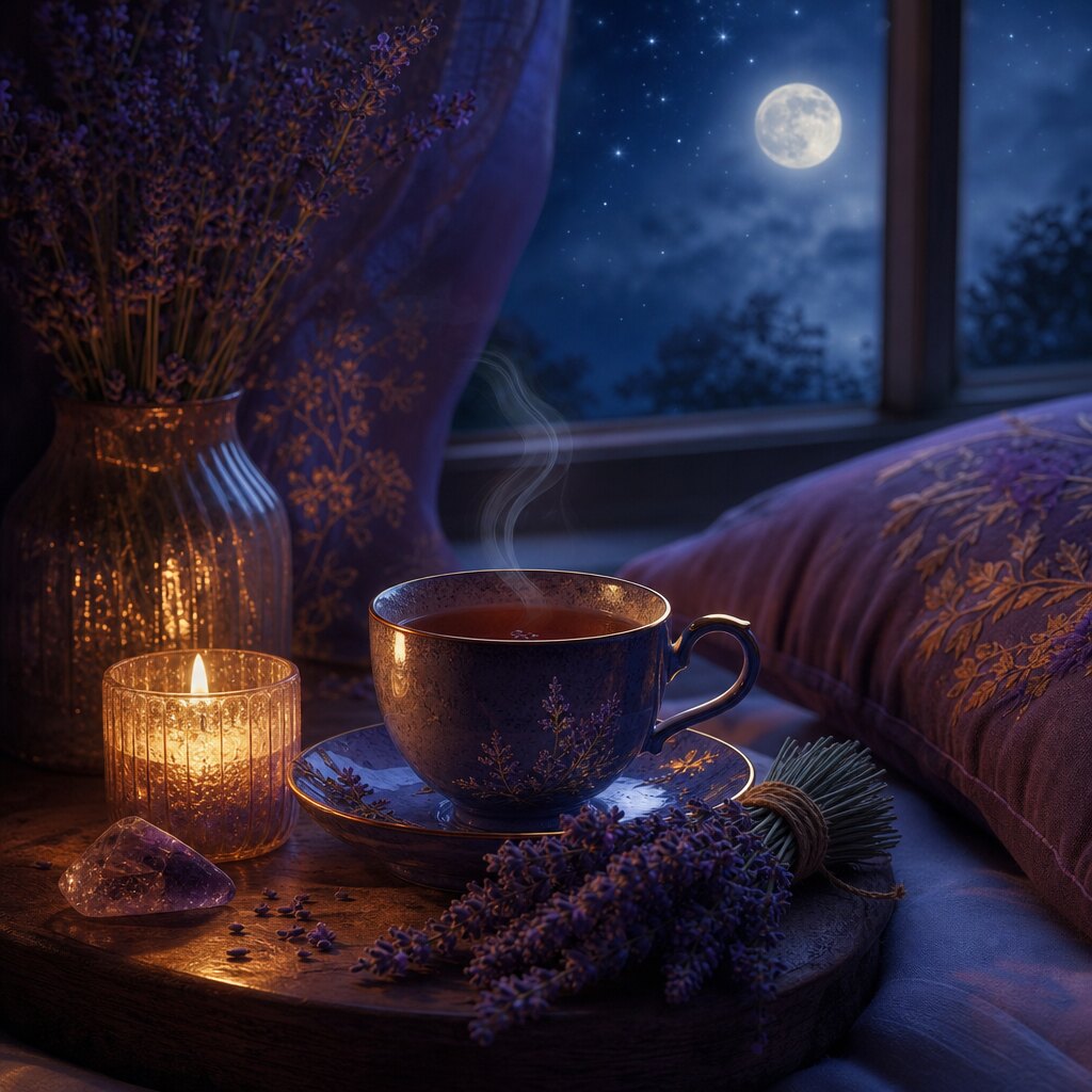 Infusión y vela para descansar
